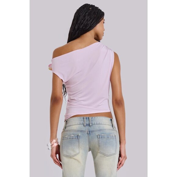 Jaded London Dare To Drape Top in Pink Flower 12 New Womens Blouse - Picture 14 of 15